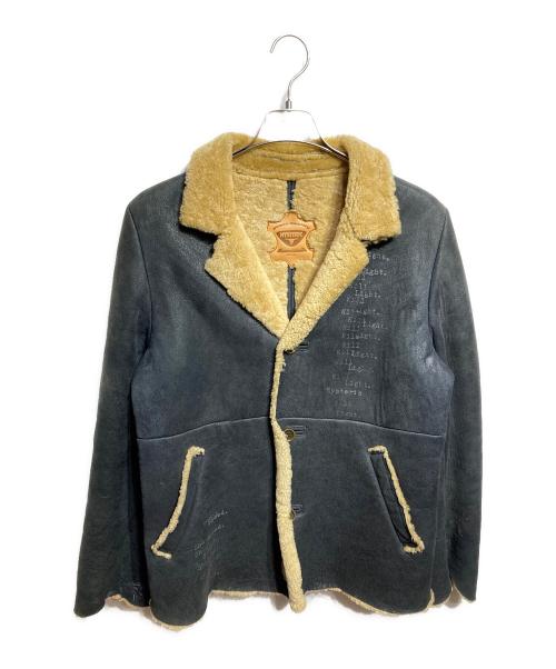 Hysteric Glamour（ヒステリックグラマー）Hysteric Glamour (ヒステリックグラマー) メッセージプリントムートンジャケット/Message-print shearling jacket グレー サイズ:Freeの古着・服飾アイテム