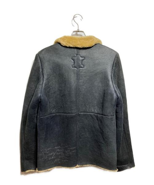 Hysteric Glamour（ヒステリックグラマー）Hysteric Glamour (ヒステリックグラマー) メッセージプリントムートンジャケット/Message-print shearling jacket グレー サイズ:Freeの古着・服飾アイテム