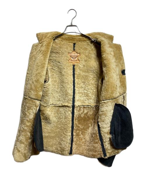 Hysteric Glamour（ヒステリックグラマー）Hysteric Glamour (ヒステリックグラマー) メッセージプリントムートンジャケット/Message-print shearling jacket グレー サイズ:Freeの古着・服飾アイテム