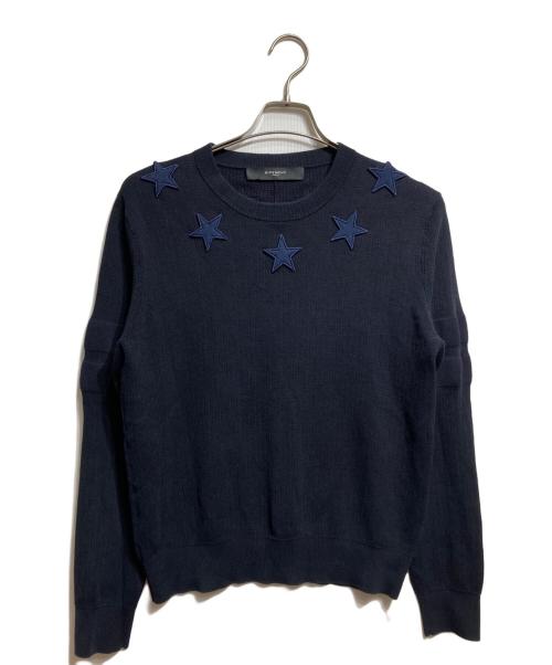 GIVENCHY（ジバンシィ）GIVENCHY (ジバンシィ) スターパッチニット ネイビー サイズ:Sの古着・服飾アイテム