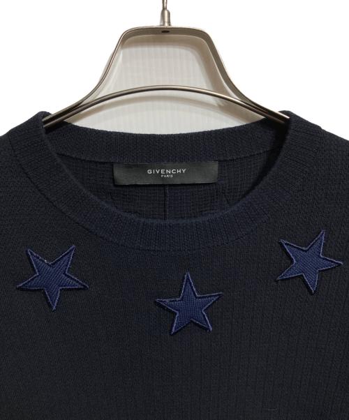 GIVENCHY（ジバンシィ）GIVENCHY (ジバンシィ) スターパッチニット ネイビー サイズ:Sの古着・服飾アイテム