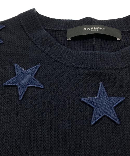 GIVENCHY（ジバンシィ）GIVENCHY (ジバンシィ) スターパッチニット ネイビー サイズ:Sの古着・服飾アイテム