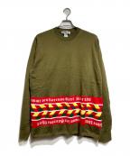 COMME des GARCONS SHIRTコムデギャルソンシャツ）の古着「ジオメトリックパターンセーター/Geometric pattern sweater」｜オリーブ