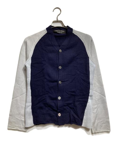 COMME des GARCONS HOMME PLUS（コムデギャルソンオムプリュス）COMME des GARCONS HOMME PLUS (コムデギャルソンオムプリュス) ウール切替カーディガン/Wool-Panel Cardigan ネイビー サイズ:Freeの古着・服飾アイテム