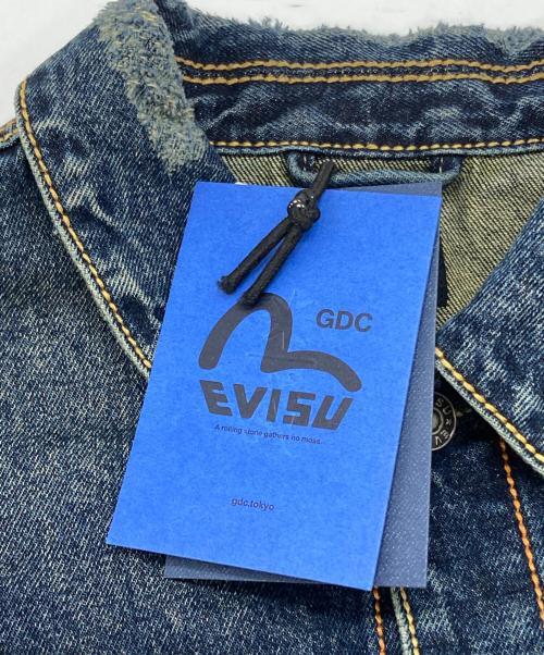 EVISU（エヴィス）EVISU (エヴィス) GDC (ジーディーシー) WASHED TYPE 2 DENIM JACKET インディゴ サイズ:Ｌの古着・服飾アイテム