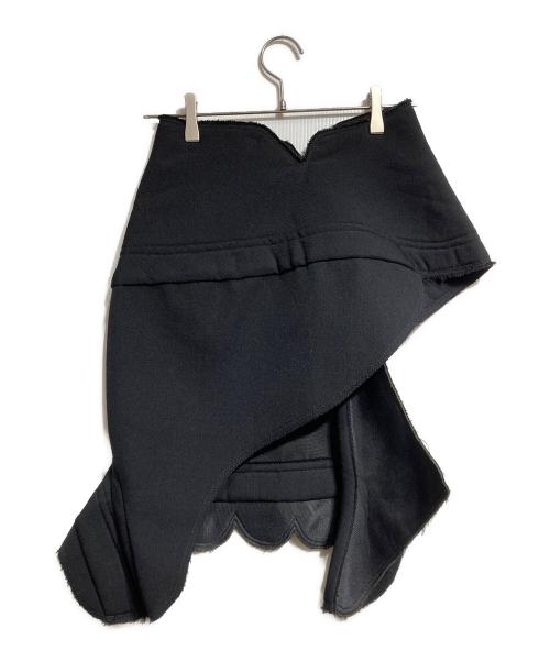 COMME des GARCONS（コムデギャルソン）COMME des GARCONS (コムデギャルソン) 内ポリエステルウールラップスカート/Polyester-wool wrap skirt ブラック サイズ:Sの古着・服飾アイテム