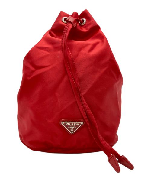 PRADA（プラダ）PRADA (プラダ) ナイロン巾着ポーチ/Nylon Drawstring Pouch レッド サイズ:不明の古着・服飾アイテム