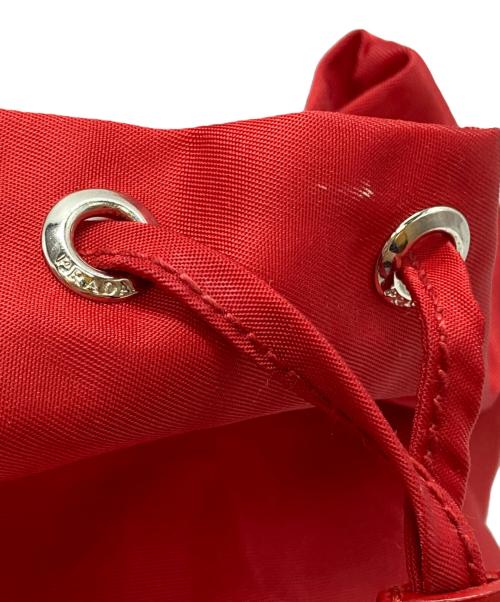 PRADA（プラダ）PRADA (プラダ) ナイロン巾着ポーチ/Nylon Drawstring Pouch レッド サイズ:不明の古着・服飾アイテム