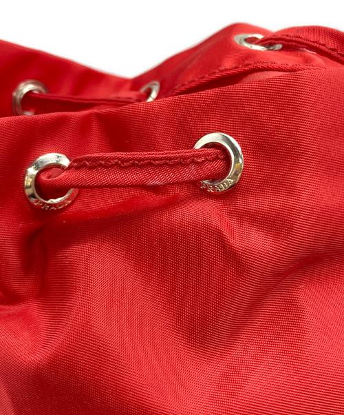 PRADA（プラダ）PRADA (プラダ) ナイロン巾着ポーチ/Nylon Drawstring Pouch レッド サイズ:不明の古着・服飾アイテム