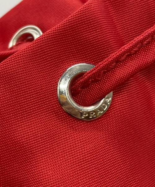 PRADA（プラダ）PRADA (プラダ) ナイロン巾着ポーチ/Nylon Drawstring Pouch レッド サイズ:不明の古着・服飾アイテム