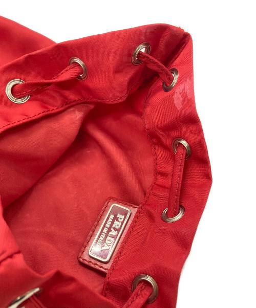 PRADA（プラダ）PRADA (プラダ) ナイロン巾着ポーチ/Nylon Drawstring Pouch レッド サイズ:不明の古着・服飾アイテム
