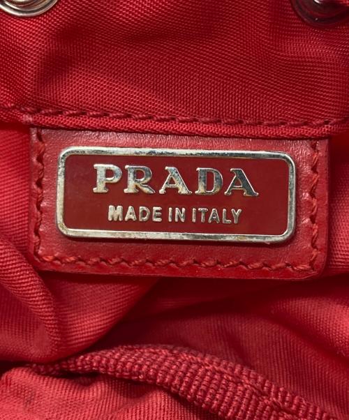 PRADA（プラダ）PRADA (プラダ) ナイロン巾着ポーチ/Nylon Drawstring Pouch レッド サイズ:不明の古着・服飾アイテム