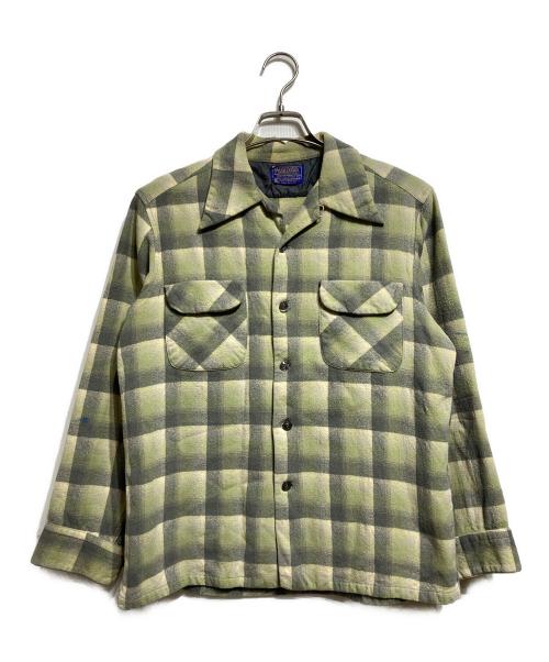 PENDLETON（ペンドルトン）PENDLETON (ペンドルトン) 70’s ウールオンブレシャツ/ 70s Wool Ombré Shirt グリーン サイズ:Lの古着・服飾アイテム