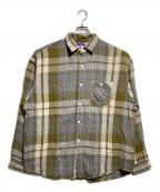 THE NORTHFACE PURPLELABELザ・ノースフェイス パープルレーベル）の古着「Flannel Plaid Field Shirt/フランネル・プレイド・フィールドシャツ」｜グレー×ベージュ