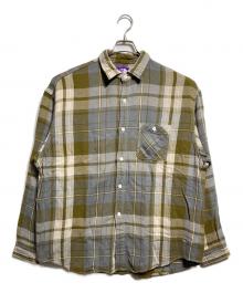 THE NORTHFACE PURPLELABEL（ザ・ノースフェイス パープルレーベル）の古着「Flannel Plaid Field Shirt/フランネル・プレイド・フィールドシャツ」｜グレー×ベージュ
