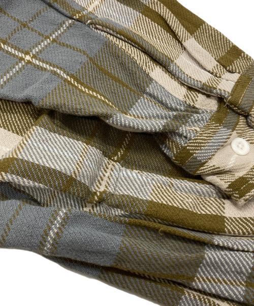 THE NORTHFACE PURPLELABEL（ザ・ノースフェイス パープルレーベル）THE NORTHFACE PURPLELABEL (ザ・ノースフェイス パープルレーベル) Flannel Plaid Field Shirt/フランネル・プレイド・フィールドシャツ グレー×ベージュ サイズ:Lの古着・服飾アイテム