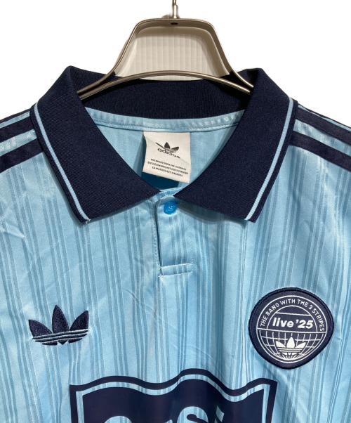 adidas Originals（アディダスオリジナル）adidas Originals (アディダスオリジナル) oasis (オアシス) ツアージャガードジャージポロシャツ ブルー サイズ:XLの古着・服飾アイテム