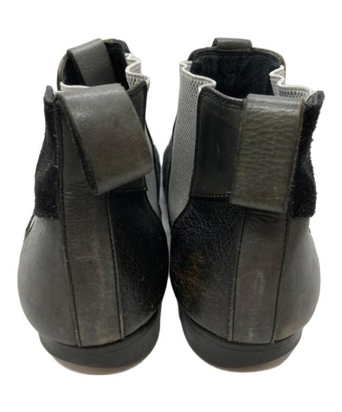 COMME des GARCONS HOMME PLUS（コムデギャルソンオムプリュス）COMME des GARCONS HOMME PLUS (コムデギャルソンオムプリュス) パッチワーク レザー サイドゴアブーツ ブラック サイズ:25㎝の古着・服飾アイテム