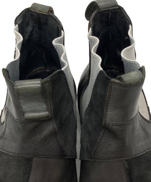 COMME des GARCONS HOMME PLUS（コムデギャルソンオムプリュス）COMME des GARCONS HOMME PLUS (コムデギャルソンオムプリュス) パッチワーク レザー サイドゴアブーツ ブラック サイズ:25㎝の古着・服飾アイテム