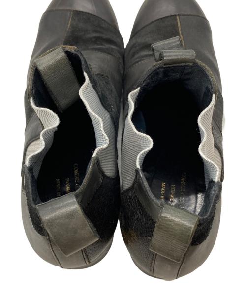 COMME des GARCONS HOMME PLUS（コムデギャルソンオムプリュス）COMME des GARCONS HOMME PLUS (コムデギャルソンオムプリュス) パッチワーク レザー サイドゴアブーツ ブラック サイズ:25㎝の古着・服飾アイテム