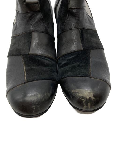 COMME des GARCONS HOMME PLUS（コムデギャルソンオムプリュス）COMME des GARCONS HOMME PLUS (コムデギャルソンオムプリュス) パッチワーク レザー サイドゴアブーツ ブラック サイズ:25㎝の古着・服飾アイテム