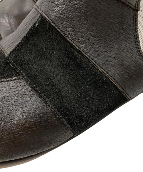 COMME des GARCONS HOMME PLUS（コムデギャルソンオムプリュス）COMME des GARCONS HOMME PLUS (コムデギャルソンオムプリュス) パッチワーク レザー サイドゴアブーツ ブラック サイズ:25㎝の古着・服飾アイテム