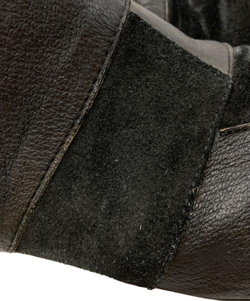 COMME des GARCONS HOMME PLUS（コムデギャルソンオムプリュス）COMME des GARCONS HOMME PLUS (コムデギャルソンオムプリュス) パッチワーク レザー サイドゴアブーツ ブラック サイズ:25㎝の古着・服飾アイテム