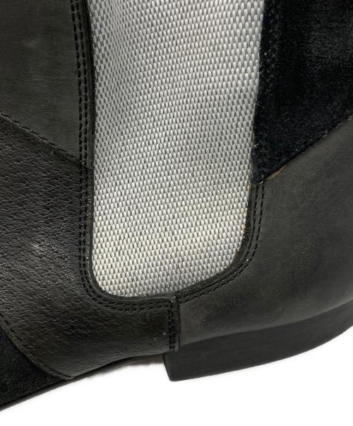 COMME des GARCONS HOMME PLUS（コムデギャルソンオムプリュス）COMME des GARCONS HOMME PLUS (コムデギャルソンオムプリュス) パッチワーク レザー サイドゴアブーツ ブラック サイズ:25㎝の古着・服飾アイテム