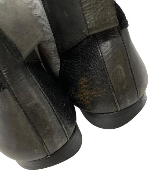 COMME des GARCONS HOMME PLUS（コムデギャルソンオムプリュス）COMME des GARCONS HOMME PLUS (コムデギャルソンオムプリュス) パッチワーク レザー サイドゴアブーツ ブラック サイズ:25㎝の古着・服飾アイテム
