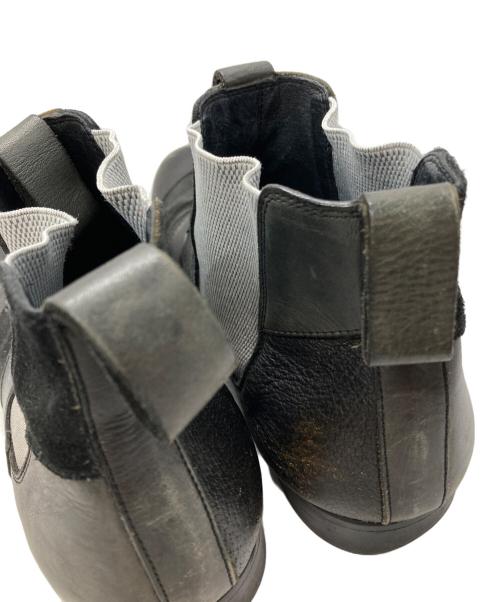 COMME des GARCONS HOMME PLUS（コムデギャルソンオムプリュス）COMME des GARCONS HOMME PLUS (コムデギャルソンオムプリュス) パッチワーク レザー サイドゴアブーツ ブラック サイズ:25㎝の古着・服飾アイテム