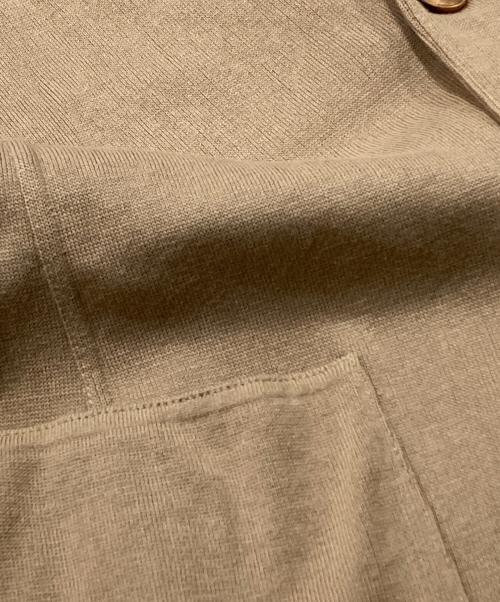 LARDINI（ラルディーニ）LARDINI (ラルディーニ) コットン平編み2Bニットジャケット/ Cotton Plain-Knit 2-Button Jacket ベージュ サイズ:Sの古着・服飾アイテム