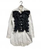COMME des GARCONSコムデギャルソン）の古着「ギャザーフリル装飾シャツ」｜ホワイト
