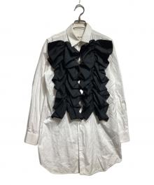 COMME des GARCONS（コムデギャルソン）の古着「ギャザーフリル装飾シャツ」｜ホワイト