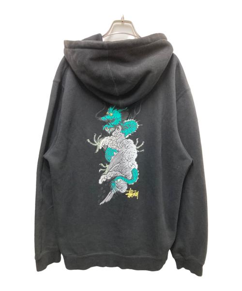 stussy（ステューシー）stussy (ステューシー) ウェーブドラゴンフーディ ブラック サイズ:XLの古着・服飾アイテム