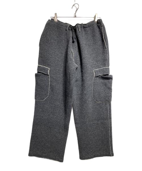 Yohji Yamamoto pour homme（ヨウジヤマモト プールオム）Yohji Yamamoto pour homme (ヨウジヤマモト プールオム) 90'S ウールパイピングカーゴパンツ/ 90s Wool Piping Cargo Pants グレー サイズ:3の古着・服飾アイテム