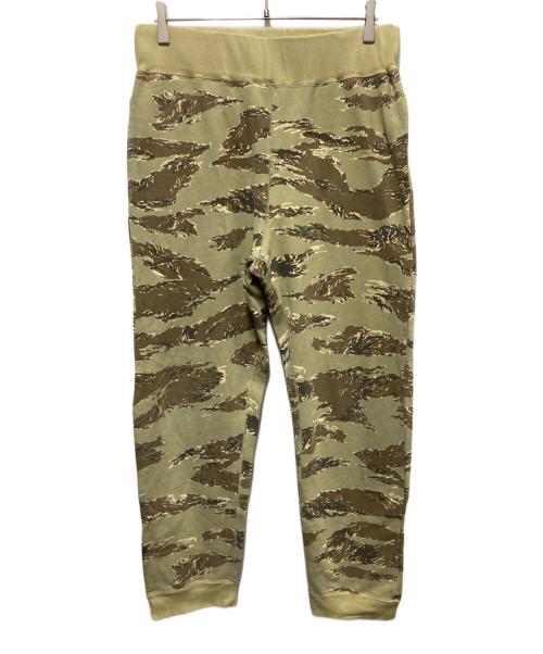 A BATHING APE（アベイシングエイプ）A BATHING APE (アベイシングエイプ) タイガーカモ スウェットパンツ グリーン サイズ:Lの古着・服飾アイテム