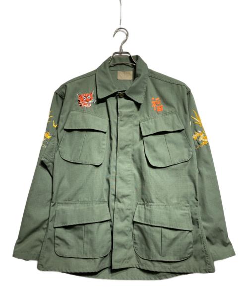 Authentic Reproduction Products®（オーセンティック・リプロダクション・プロダクツ®）Authentic Reproduction Products® スカ刺繍ファティーグジャケット/Sukajan-style embroidered fatigue jacket グリーン サイズ:不明の古着・服飾アイテム