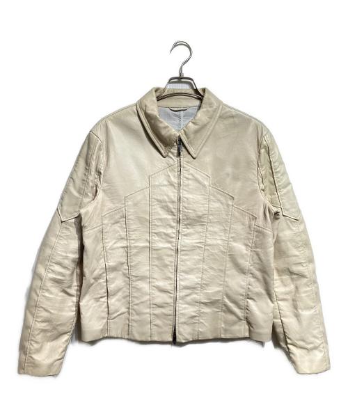 GIORGIO ARMANI（ジョルジオアルマーニ）GIORGIO ARMANI (ジョルジオアルマーニ) ラムスキンジャケット アイボリー サイズ:54の古着・服飾アイテム
