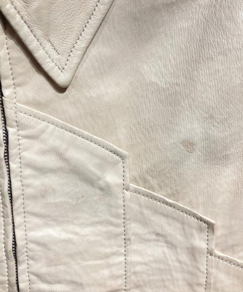 GIORGIO ARMANI（ジョルジオアルマーニ）GIORGIO ARMANI (ジョルジオアルマーニ) ラムスキンジャケット アイボリー サイズ:54の古着・服飾アイテム