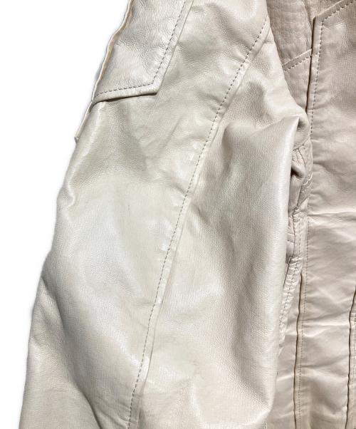 GIORGIO ARMANI（ジョルジオアルマーニ）GIORGIO ARMANI (ジョルジオアルマーニ) ラムスキンジャケット アイボリー サイズ:54の古着・服飾アイテム