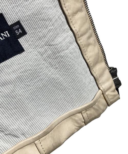 GIORGIO ARMANI（ジョルジオアルマーニ）GIORGIO ARMANI (ジョルジオアルマーニ) ラムスキンジャケット アイボリー サイズ:54の古着・服飾アイテム
