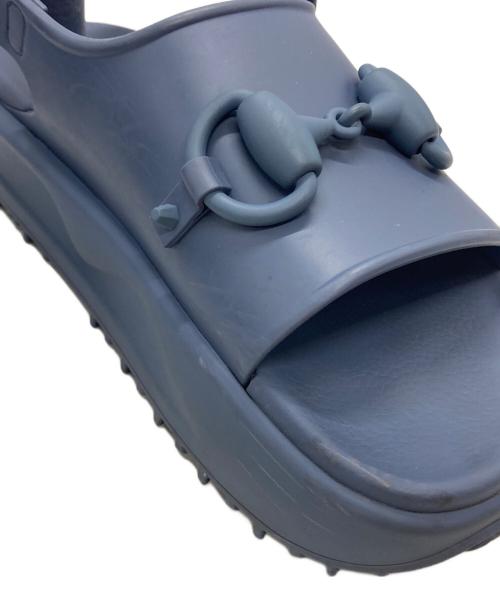 GUCCI（グッチ）GUCCI (グッチ) ホースビット プラットフォーム サンダ/ Horsebit Platform Sandals ブルー サイズ:5の古着・服飾アイテム