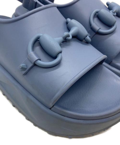 GUCCI（グッチ）GUCCI (グッチ) ホースビット プラットフォーム サンダ/ Horsebit Platform Sandals ブルー サイズ:5の古着・服飾アイテム