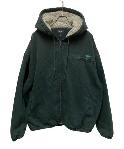 HUF（ハフ）HUF (ハフ) WHAT A JUNGLE DENIM WORK JACKET グリーン サイズ:Lの古着・服飾アイテム