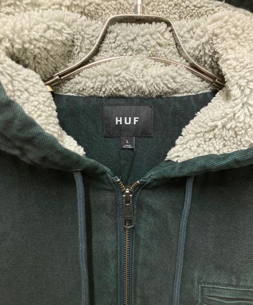 HUF（ハフ）HUF (ハフ) WHAT A JUNGLE DENIM WORK JACKET グリーン サイズ:Lの古着・服飾アイテム