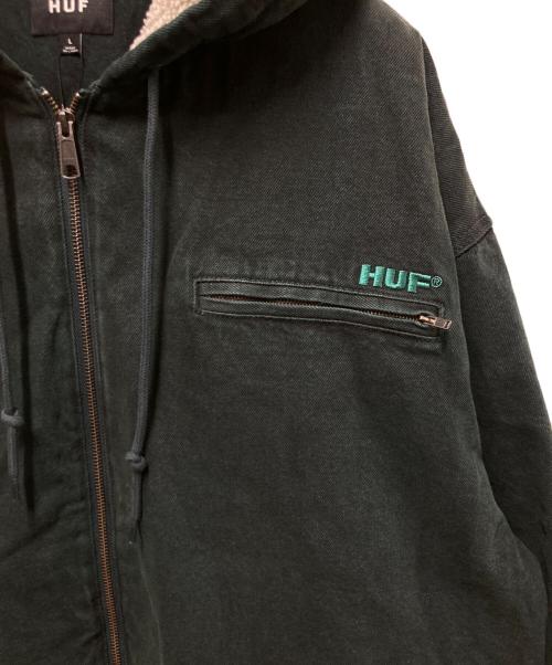 HUF（ハフ）HUF (ハフ) WHAT A JUNGLE DENIM WORK JACKET グリーン サイズ:Lの古着・服飾アイテム