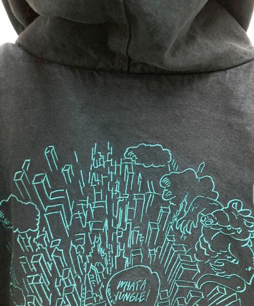 HUF（ハフ）HUF (ハフ) WHAT A JUNGLE DENIM WORK JACKET グリーン サイズ:Lの古着・服飾アイテム