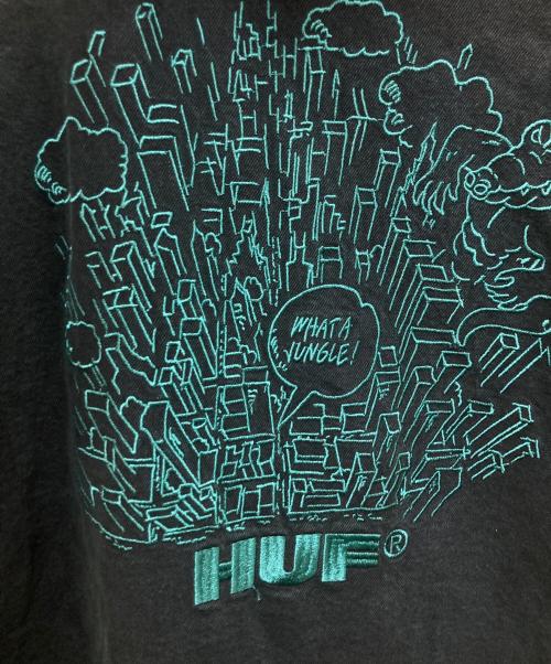 HUF（ハフ）HUF (ハフ) WHAT A JUNGLE DENIM WORK JACKET グリーン サイズ:Lの古着・服飾アイテム