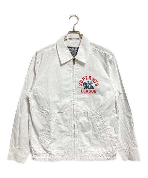 Hysteric Glamour（ヒステリックグラマー）Hysteric Glamour (ヒステリックグラマー) SUPER HYS LEAGUE ジップアップブルゾン/Zip-up blouson ホワイト サイズ:Mの古着・服飾アイテム