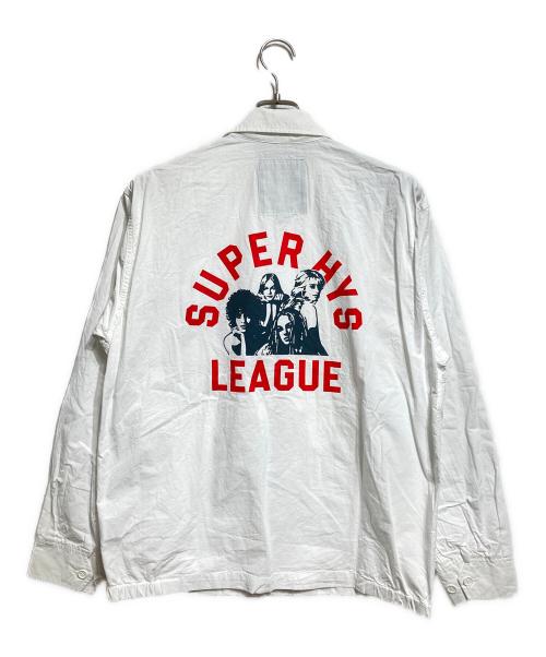 Hysteric Glamour（ヒステリックグラマー）Hysteric Glamour (ヒステリックグラマー) SUPER HYS LEAGUE ジップアップブルゾン/Zip-up blouson ホワイト サイズ:Mの古着・服飾アイテム